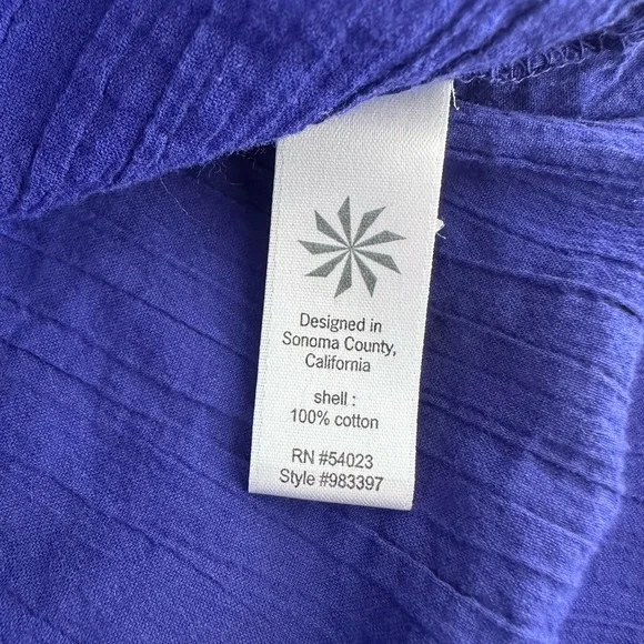 Athleta 100% Cotton Medium Blue Beaded Tunic Top / Beach Cover-Up – Size M - Picture 9 of 10